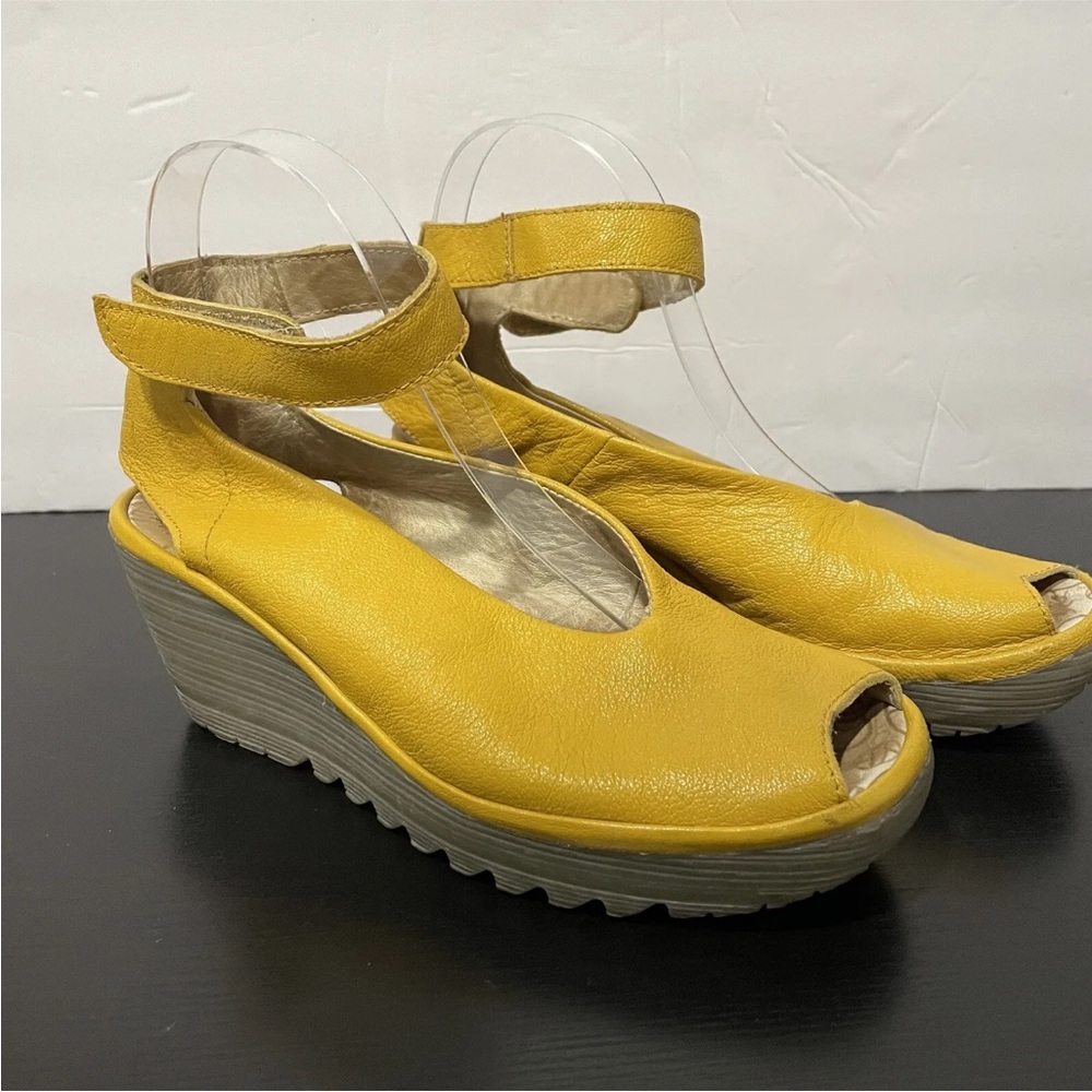 Fly London Yellow Sandals, Size 39